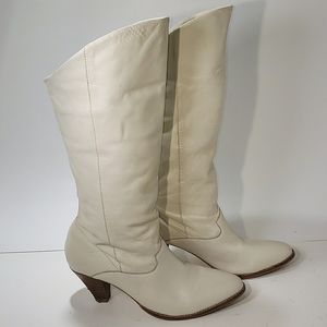 Steve Madden Toupe Leather Western Style Boot Size 8.5 B Women's